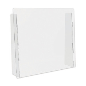 deflecto Counter Top Barrier with Full Shield, 27" x 6" x 23.75", Acrylic, Clear, 2/Carton View Product Image