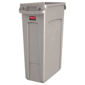 Rubbermaid Commercial Slim Jim with Venting Channels, 23 gal, Plastic, Beige (RCP354060BG) View Product Image