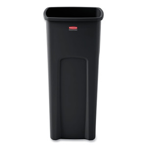 Rubbermaid Commercial Untouchable Square Waste Receptacle, 23 gal, Plastic, Black (RCP356988BK) View Product Image