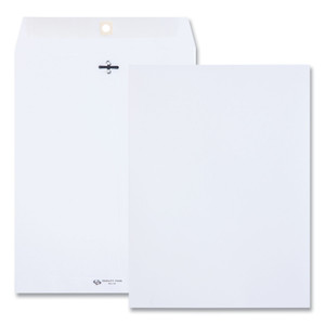 Quality Park Clasp Envelope, 28 lb Bond Weight Paper, #90, Square Flap, Clasp/Gummed Closure, 9 x 12, White, 100/Box (QUA38390) View Product Image