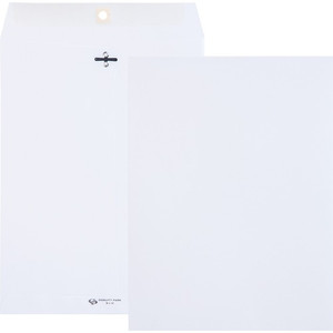 Quality Park 9 x 12 Clasp Envelopes with Deeply Gummed Flaps - Clasp - #90 - 9" Width x 12" Length - 28 lb - Gummed Flap Product Image 