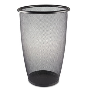 Safco Onyx Round Mesh Wastebaskets, 9 gal, Steel Mesh, Black (SAF9718BL) View Product Image