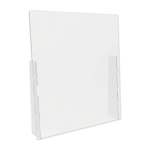 deflecto Counter Top Barrier with Full Shield, 31.75" x 6" x 36", Acrylic, Clear, 2/Carton View Product Image