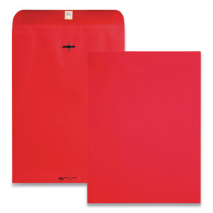 Quality Park Clasp Envelope, 28 lb Bond Weight Paper, #90, Square Flap, Clasp/Gummed Closure, 9 x 12, Red, 10/Pack (QUA38734) View Product Image