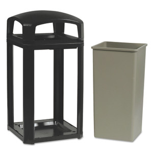 Landmark Series Classic Dome Top Container, Plastic, 50 Gal, Sable (RCP3975SAB) View Product Image
