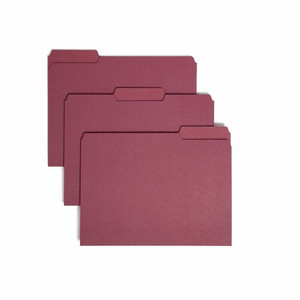 Smead 1/3 Tab Cut Letter Recycled Interior File Folder - 8 1/2" x 11" - 3/4" Expansion - Top Tab Location - Assorted Tab Position - 11 pt. - (SMD10275) Product Image 