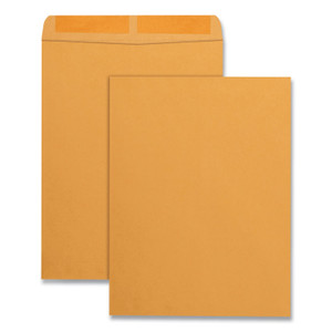 Quality Park Catalog Envelope, 28 lb Bond Weight Kraft, #13 1/2, Square Flap, Gummed Closure, 10 x 13, Brown Kraft, 100/Box View Product Image