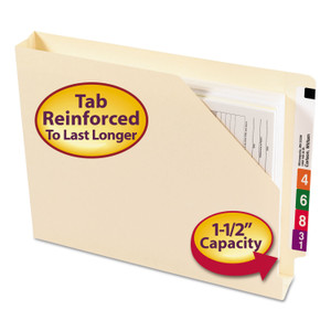Smead End Tab Jackets with Reinforced Tabs, Straight Tab, Letter Size, 14-pt Manila, 50/Box (SMD75740) View Product Image