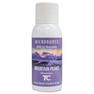 Rubbermaid Commercial Microburst 3000 Refill, Mountain Peaks, 2 oz Aerosol Spray, 12/Carton View Product Image