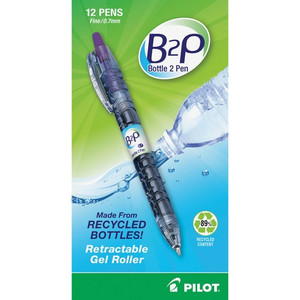 Pilot Bottle to Pen (B2P) B2P BeGreen Fine Point Gel Pens - Fine Pen Point - Refillable - Retractable - Purple Ink - Gel-based Product Image 