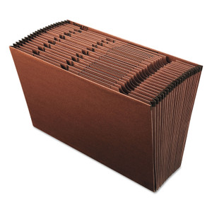 Pendaflex Earthwise by Pendaflex Recycled Indexed Expanding File, 21 Sections, 1/21-Cut Tabs, Legal Size, Red Fiber View Product Image