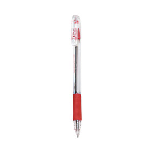Pilot EasyTouch Ballpoint Pen, Stick, Medium 1 mm, Red Ink, Clear/Red Barrel, Dozen View Product Image