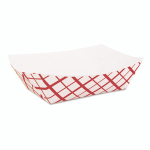 SCT Paper Food Baskets, 2 lb Capacity, Red/White, Paper, 1,000/Carton View Product Image