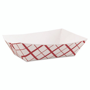 SCT Paper Food Baskets, 3 lb Capacity, 7.2 x 4.95 x 1.94, Red/White, Paper, 500/Carton View Product Image