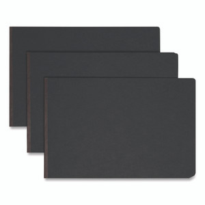 Smead Prong Fastener Pressboard Report Cover, Two-Piece Prong Fastener, 3" Capacity, 11 x 17, Black/Black View Product Image