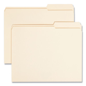Smead Reinforced Guide Height File Folders, 2/5-Cut Tabs: Right Position, Letter Size, 0.75" Expansion, Manila, 100/Box View Product Image