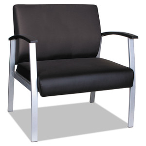 Alera metaLounge Series Bariatric Guest Chair, 30.51" x 26.96" x 33.46", Black Seat, Black Back, Silver Base (ALEML2219) View Product Image