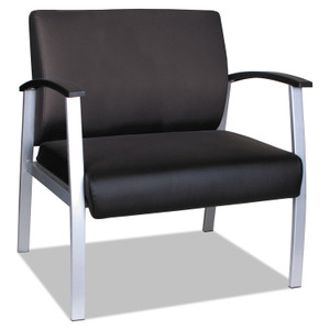 Alera metaLounge Series Bariatric Guest Chair, 30.51" x 26.96" x 33.46", Black Seat, Black Back, Silver Base View Product Image