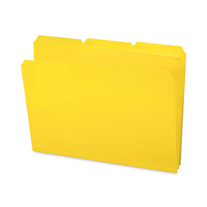 Smead Top Tab Poly Colored File Folders, 1/3-Cut Tabs: Assorted, Letter Size, 0.75" Expansion, Yellow, 24/Box View Product Image