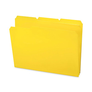 Smead Top Tab Poly Colored File Folders, 1/3-Cut Tabs: Assorted, Letter Size, 0.75" Expansion, Yellow, 24/Box (SMD10504) View Product Image