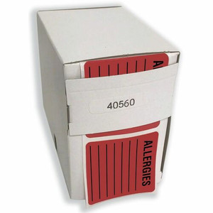Tabbies Square ALLERGIES Labels - 2" Width x 2" Length - Permanent Adhesive - Square - Fluorescent Red - Self-adhesive Product Image 