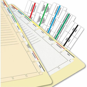 Tabbies Medical Chart Index Divider Sheets - Blank Tab(s) - 7 Hole Punched - White Divider - White Tab(s) - Punched Product Image 