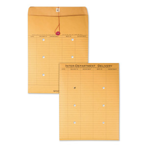 Quality Park Brown Kraft String/Button Interoffice Envelope, #97, Two-Sided Five-Column Format, 52-Entries, 10 x 13, Brown Kraft, 100/CT (QUA63561) View Product Image