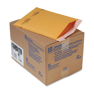 Sealed Air Jiffylite Self-Seal Bubble Mailer, #1, Barrier Bubble Air Cell Cushion, Self-Adhesive Closure, 7.25 x 12, Brown Kraft, 25/CT View Product Image