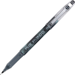 Pilot Precise P-700 Precision Point Fine Capped Gel Rolling Ball Pens - 0.7 mm Fine Pen Point - Black Ink - Gel-based - Black Barrel Product Image 