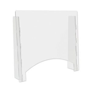 deflecto Counter Top Barrier with Pass Thru, 27" x 6" x 23.75", Polycarbonate, Clear, 2/Carton (DEFPBCTPC2724P) View Product Image