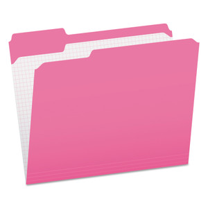 Pendaflex Double-Ply Reinforced Top Tab Colored File Folders, 1/3-Cut Tabs: Assorted, Letter Size, 0.75" Expansion, Pink, 100/Box View Product Image