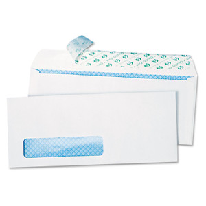 Quality Park Redi-Strip Security Tinted Envelope, Address Window, #10, Commercial Flap, Redi-Strip Closure, 4.13 x 9.5, White, 1,000/Box (QUA69222B) View Product Image