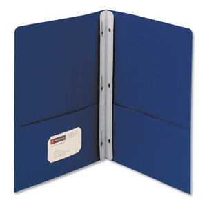 Smead 2-Pocket Folder with Tang Fastener, 0.5" Capacity, 11 x 8.5, Dark Blue, 25/Box (SMD88054) View Product Image