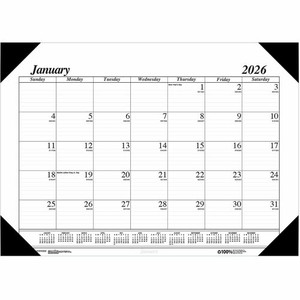 House of Doolittle Recycled Compact Size Economy Desk Pad - Monthly - 12 Month - January 2026 to December 2026 - 1 Month Single Page Layout - 18 1/2" x 13" Sheet Size Product Image 