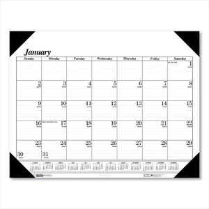 House of Doolittle Recycled One-Color Refillable Monthly Desk Pad Calendar, 22 x 17, White Sheets, Black Binding/Corners,12-Month(Jan-Dec): 2024 View Product Image