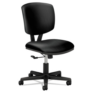 HON Volt Series Leather Task Chair, Supports Up to 250 lb, 18" to 22.25" Seat Height, Black (HON5701SB11T) View Product Image