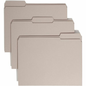 Smead Colored 1/3 Tab Cut Letter Recycled Top Tab File Folder - 8 1/2" x 11" - 3/4" Expansion - Top Tab Location - Assorted Tab Position - 11 pt. - (SMD12334) Product Image 