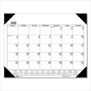 House of Doolittle Recycled Economy Academic Desk Pad Calendar, 22 x 17, White/Black Sheets, Black Binding/Corners,14-Month(July-Aug): 2024-2025 View Product Image
