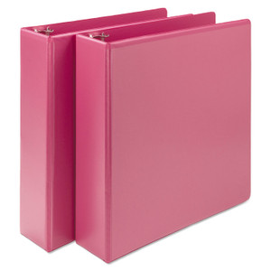Samsill Earth's Choice Plant-Based Durable Fashion View Binder, 3 Rings, 2" Capacity, 11 x 8.5, Berry, 2/Pack View Product Image