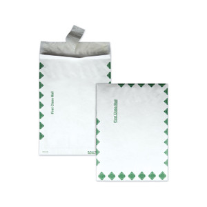 Survivor Heavy 18 lb Tyvek Open End Expansion Mailers, First Class, #13 1/2, Square Flap, Redi-Strip Closure, 10 x 13, White, 100/CT QUAR4210 View Product Image