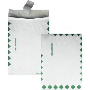 Survivor 10 x 13 x 1-1/2 DuPont Tyvek Expansion First Class Border Mailers - First Class Mail - 10" Width x 13" Length - 1 1/2" Gusset - 18 lb - Peel & Seal Product Image 