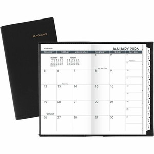 At-A-Glance Monthly Planner, Black, Pocket, 3 1/2" x 6" - Monthly - 13 Month - January 2026 to January 2027 - 1 Month Double Page Layout - 3 1/2" x 6 1/8" Sheet Size Product Image 