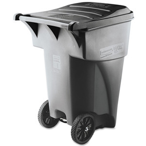 Rubbermaid Commercial Brute Roll-Out Heavy-Duty Container, 95 gal, Polyethylene, Gray View Product Image