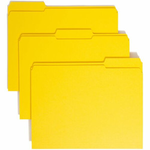 Smead Colored 1/3 Tab Cut Letter Recycled Top Tab File Folder - 8 1/2" x 11" - Top Tab Location - Assorted Tab Position - 11 pt. - 2 Plys - (SMD12934) Product Image 