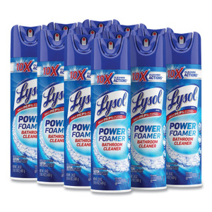 LYSOL Brand Power Foam Bathroom Cleaner, 24 oz Aerosol Spray, 12/Carton (RAC02569CT) View Product Image