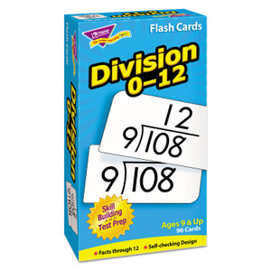 TREND Skill Drill Flash Cards, Division, 3 x 6, Black and White, 91/Pack (TEPT53106) View Product Image