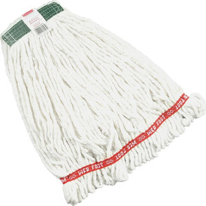 Rubbermaid Commercial Web Foot Shrinkless Wet Mop - Cotton, Synthetic Yarn, PVC - (RCPA21206WHICT) Product Image 