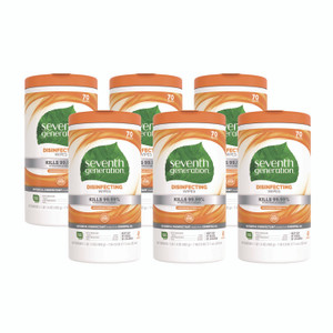 Seventh Generation Botanical Disinfecting Wipes, 7 x 8, Lemongrass Citrus, 70 Count, 6/Carton View Product Image