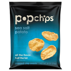 popchips Potato Chips, Sea Salt Flavor, 0.8 oz Bag, 24/Carton (PPH71100) View Product Image