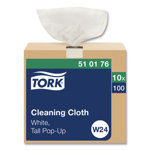 Tork Cleaning Cloth, 8.46 x 16.13, White, 100 Wipes/Box, 10 Boxes/Carton (TRK510176) View Product Image